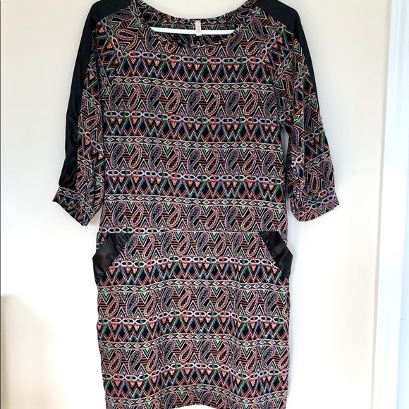 Pink Blush Dress With Leather - Picture 1 of 5